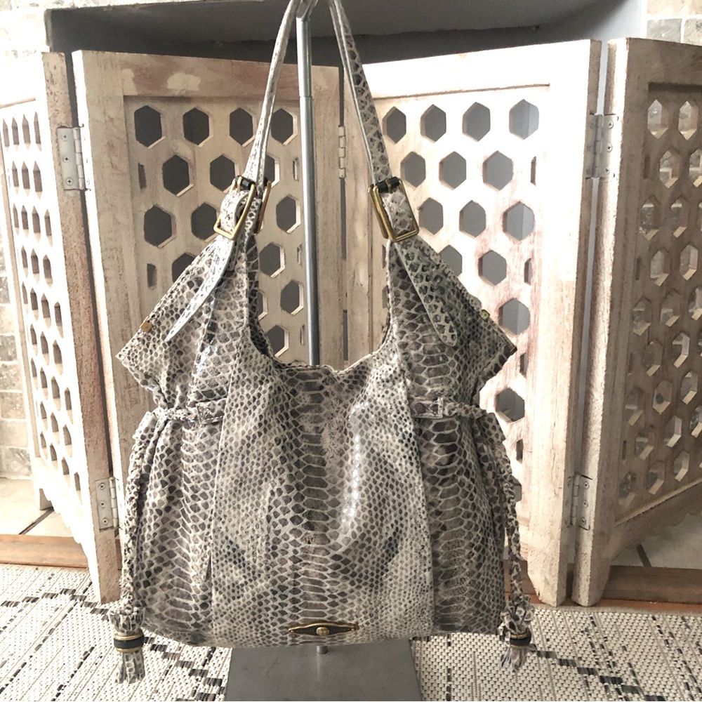 Elliott Lucca Sintra Slouchy Snakeskin Leather Bag